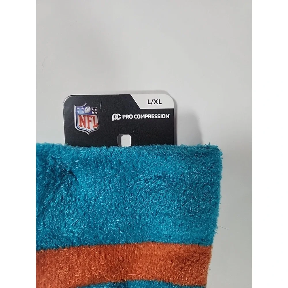 NWT Miami Dolphin NFL pro compression socks game day logo‎ L/XL